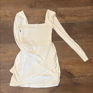 Lovers + Friends White Puff Sleeve Sheath Dress